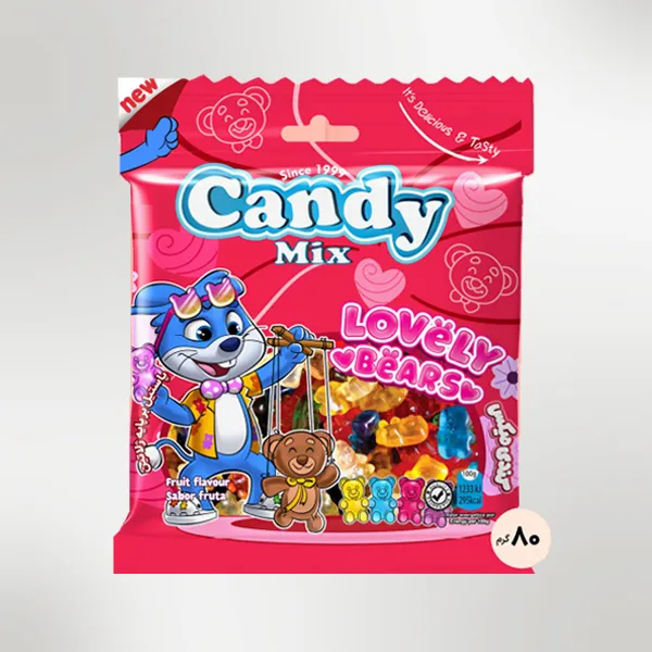 پاستیل ژله ای خرسی کندی میکس 80گرم 10عددی